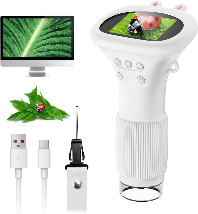 Skybasic Microscope for Kids, 2" IPS Screen 1000X Handheld Digital Microscopes HD Pocket Portable Mini USB Microscope Camera, PC Compatible, Science Edu Fun Birthday Gifts Toys for Children Students - Image 1
